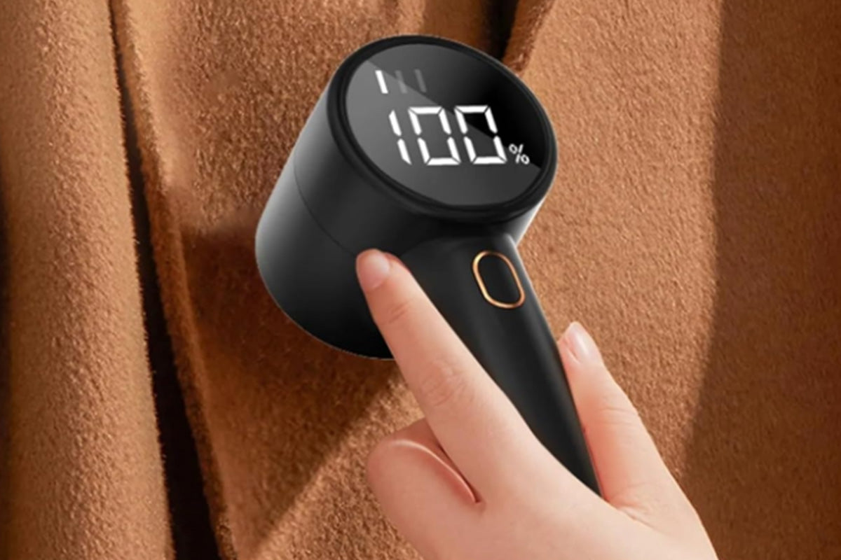 Lint Pill Remover Battery Operated Fabric Shaver for Remove Fabric with Digital Display-Black