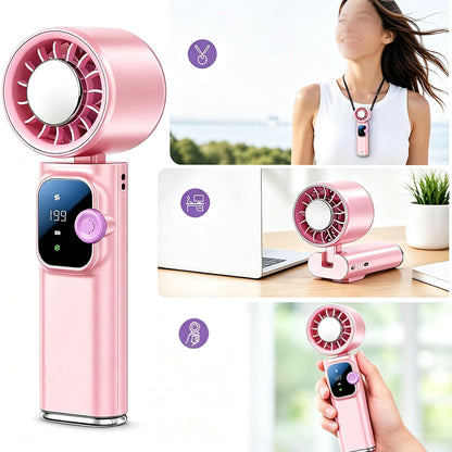 TEC Cooling Handheld Fan with 199 Speed Levels - Pink