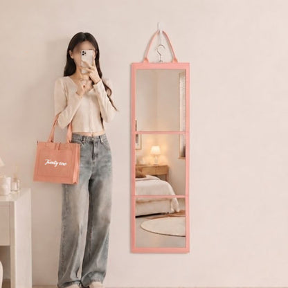 Portable Foldable Full Length Mirror with Handle Tri Fold Mirror - Pink