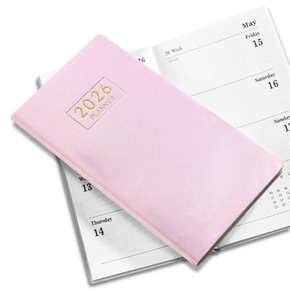2026 Pocket Planner Calendar Portable A6 Daily Planner-Pink