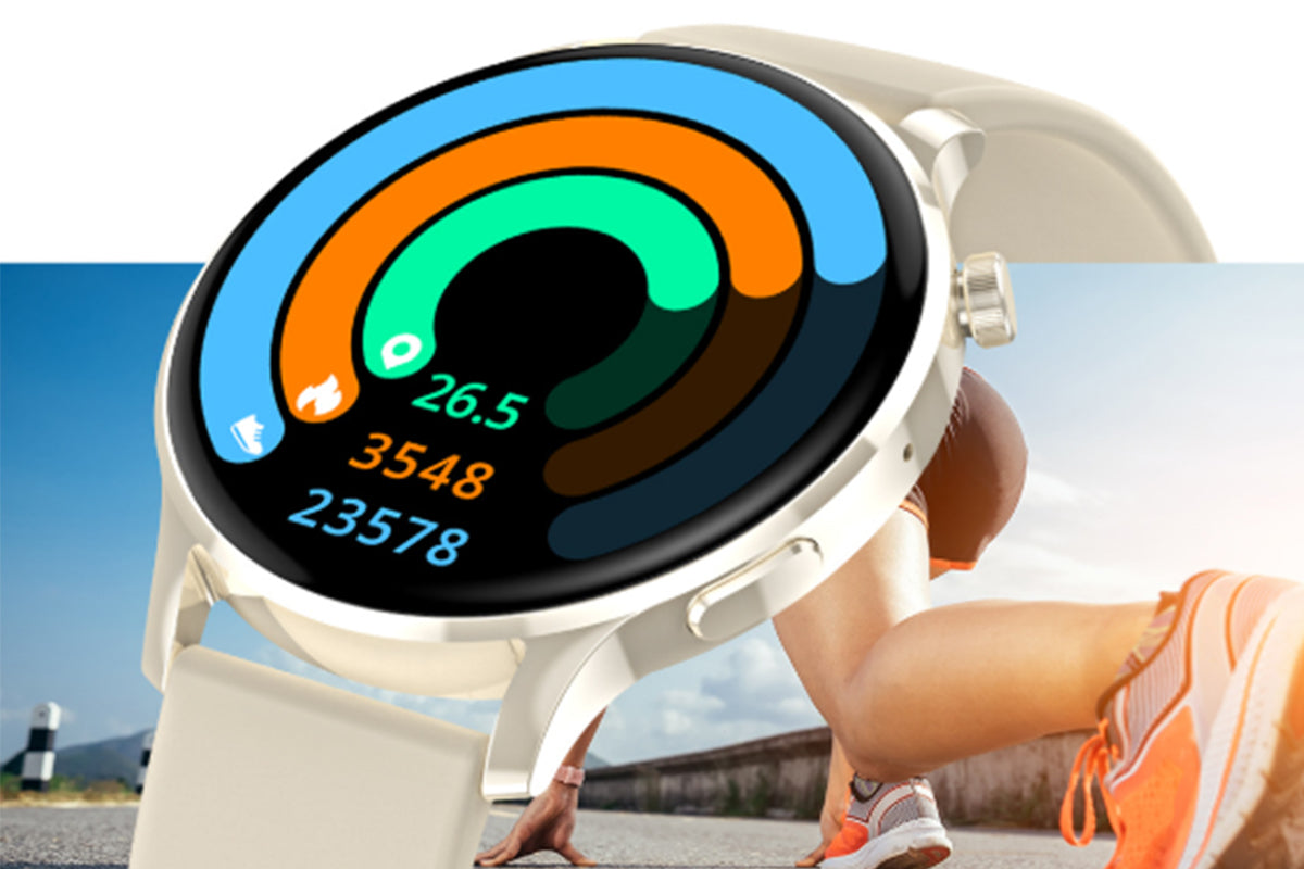 Fashion Smartwatch with Heart Rate and Sleep Monitoring IP67 Waterproof-Silver