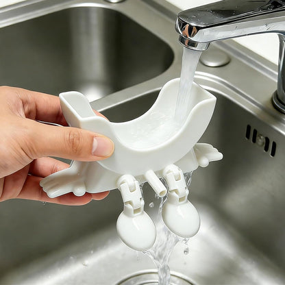 Smiley Face Sponge Holder Sink Drain Rack for Sink Edge-white