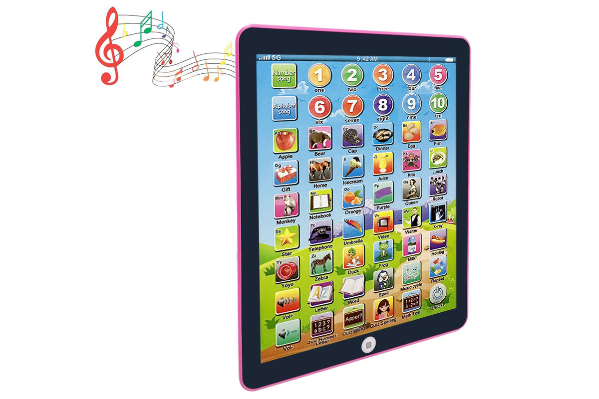 Little Ones Learning Pad to Learn Music Words Alphabet Electronic Educational Toy-Pink
