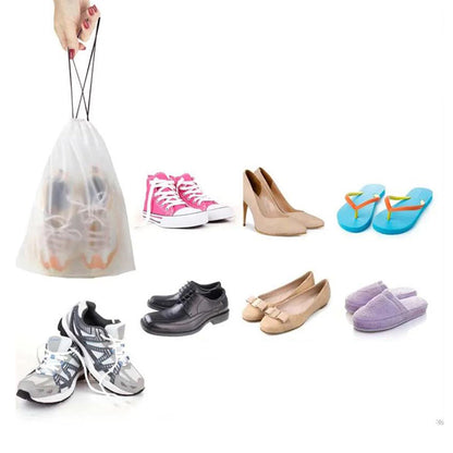 20Pcs Clear Travel Packing Storage Bag Drawstring Shoe Bags Waterproof Dustproof