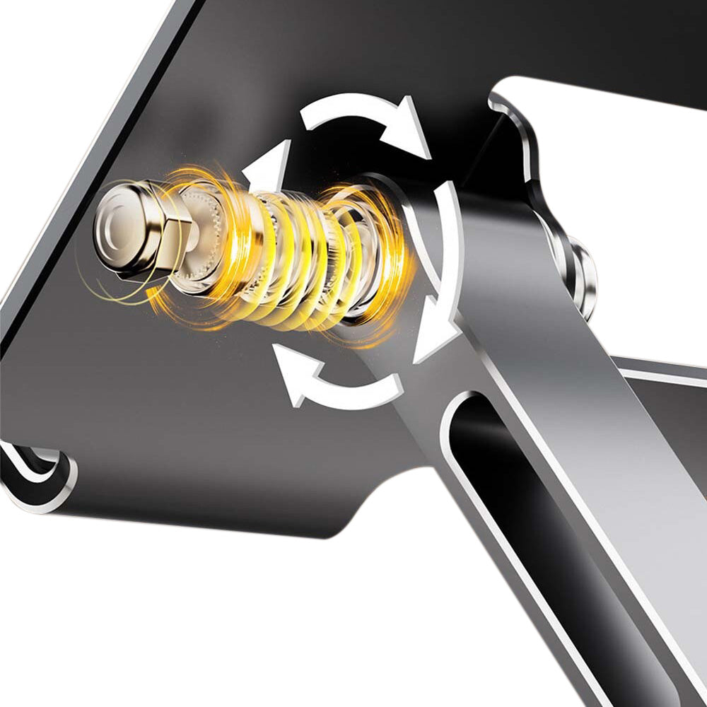 Adjustable Laptop Stand 360-Degree Rotating Foldable Desktop Holder Black