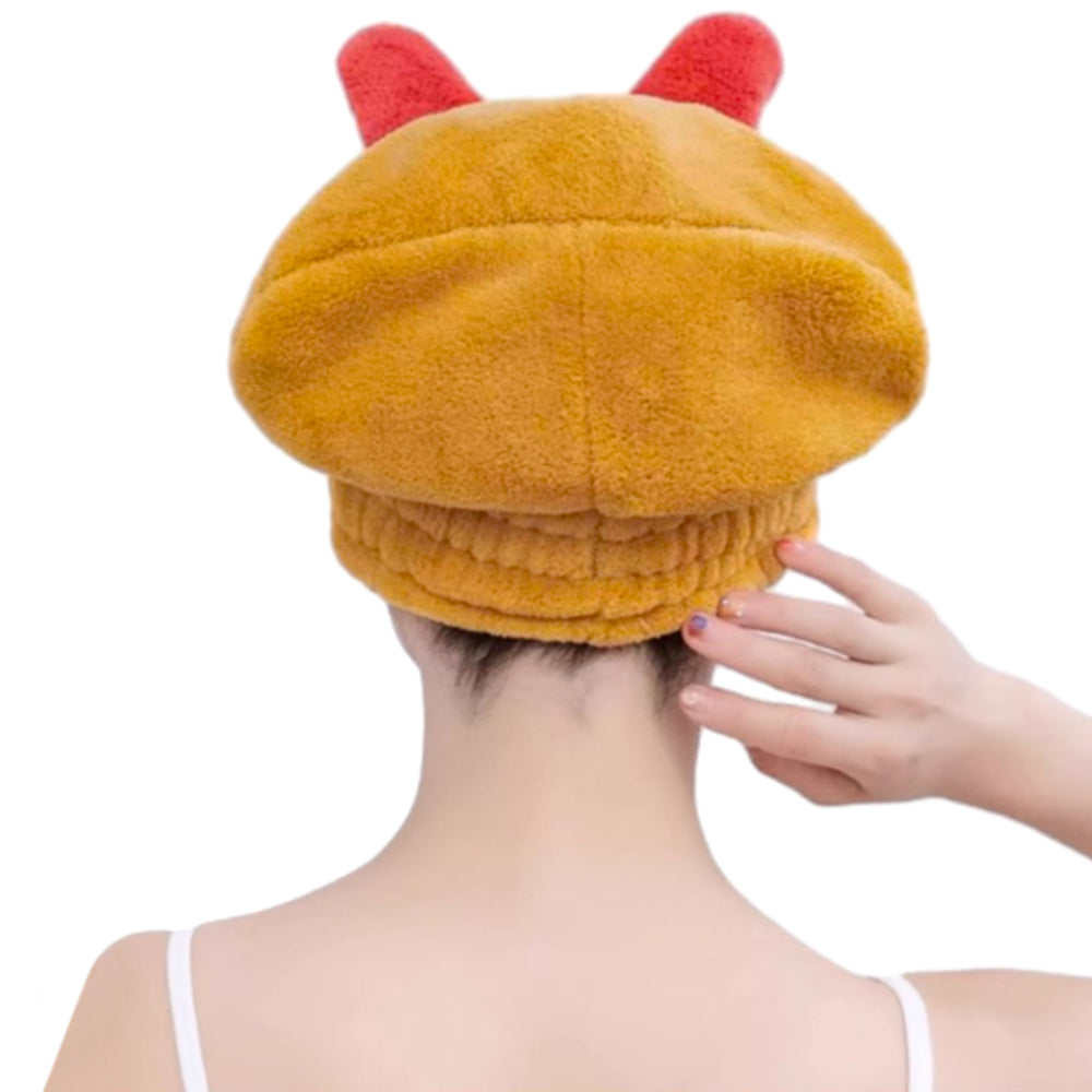 2Pcs Set Quick Absorbent Drying Hair Caps with Bow-Knot Hair Turban Wrap for Women Style 1