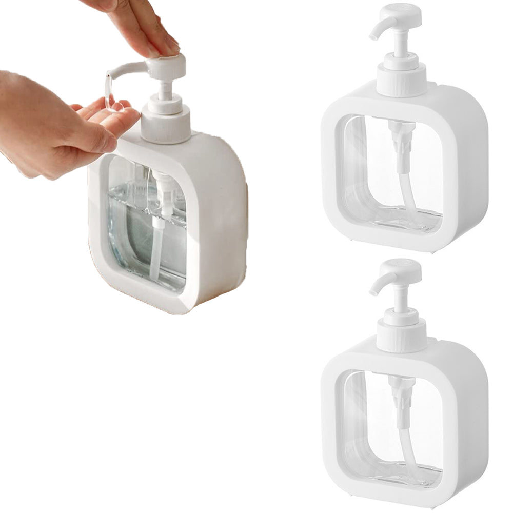 2Pcs Soap Dispenser 300/500ML Clear Empty Pump Lotion Bottles Portable Soap Dispensers Pressing Refillable Liquid Container