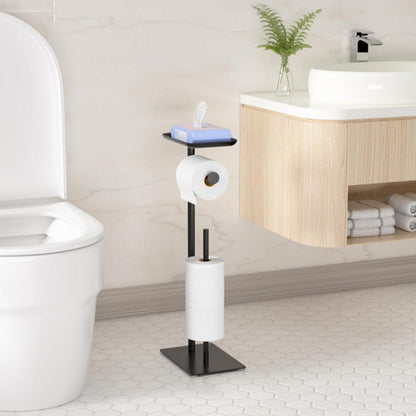 Standing Toilet Paper Holder Stand with Phone Holder Tissue Roll Rack Bathroom Accessories