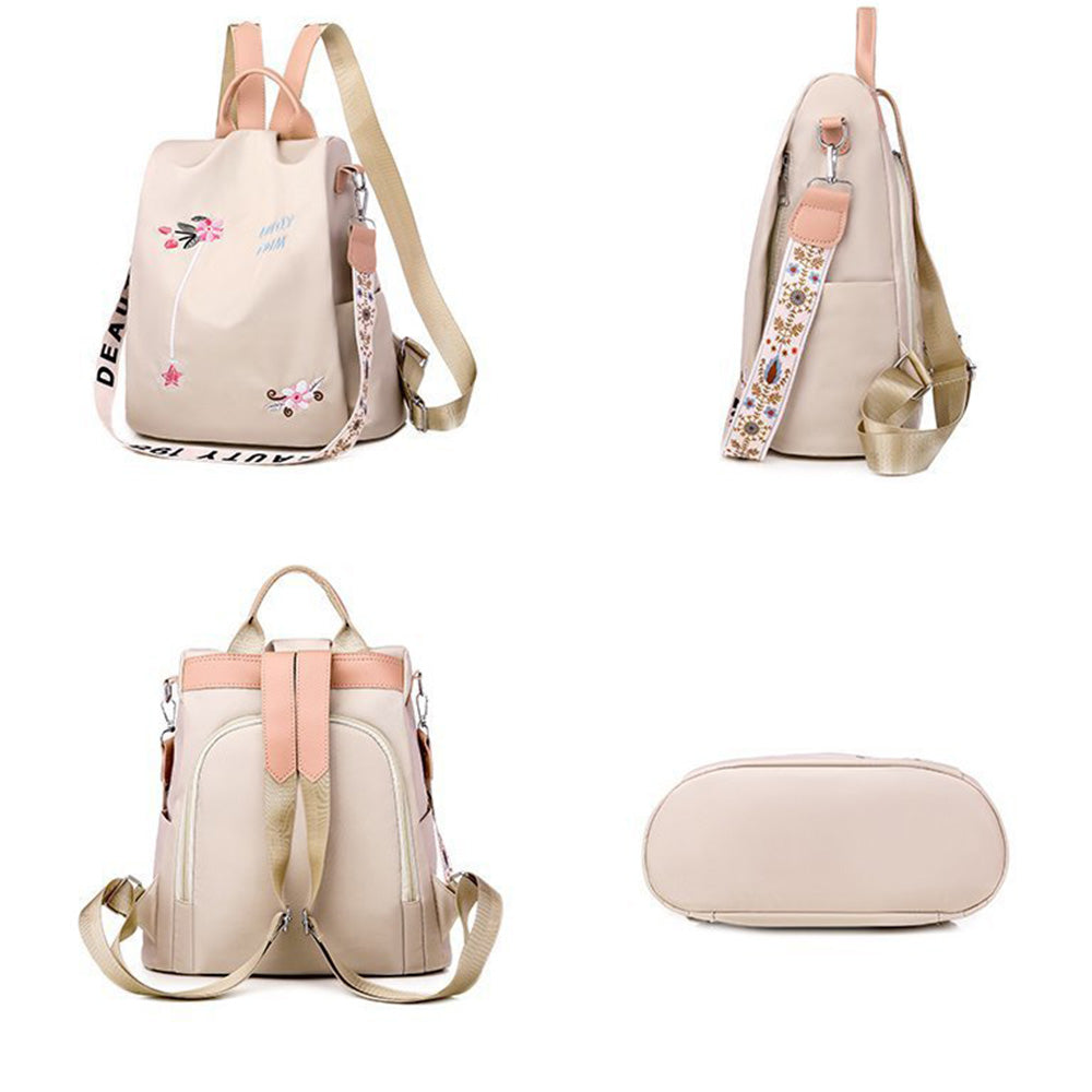 Anti Theft Women Backpack with Water Repellent for Travel Khaki