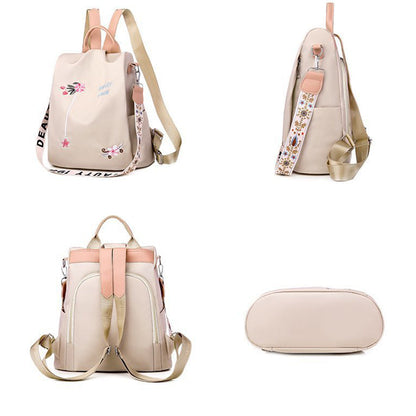 Anti Theft Women Backpack with Water Repellent for Travel Khaki