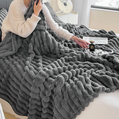 Throw Blanket for Couch Sofa Soft Fleece Throw Blankets Room Home Decor-Grey