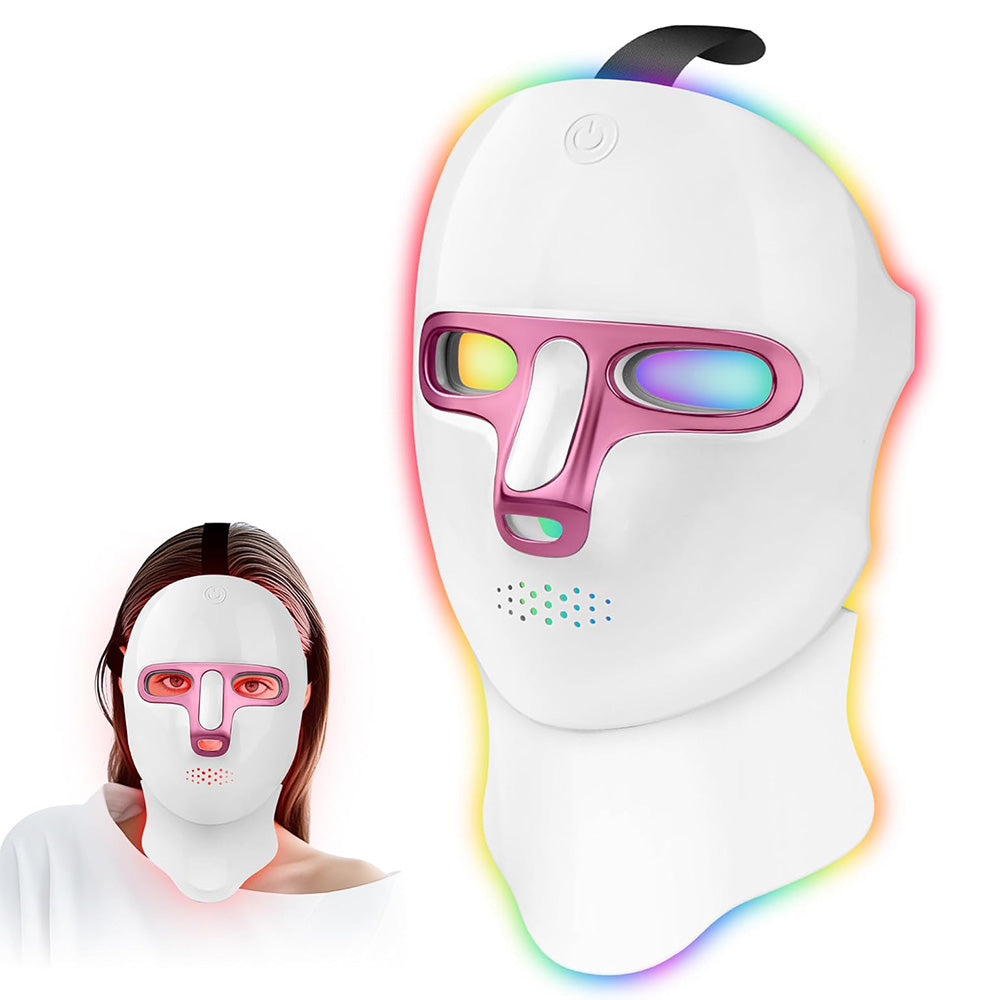 7-Colour LED Therapy Mask USB Rechargeable Facial Light Face and Neck Mask Skin Care Device