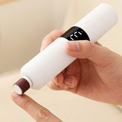 2in1 Electric Foot Callus Remover Foot File Nail Grinder Rechargeable Foot Sander Pedicure Tool for Feet Dry Dead Skin-White