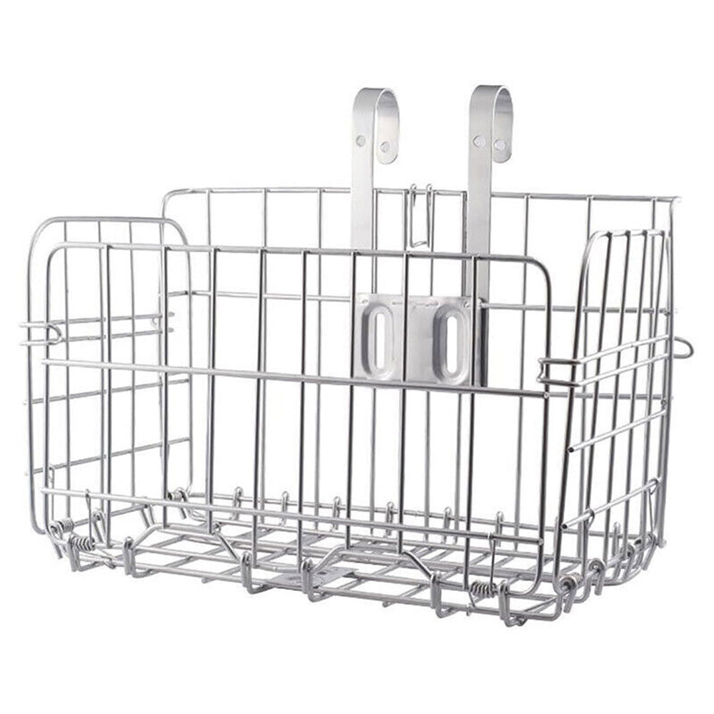 Foldable Bicycle Basket Front & Rear Hanging Storage Rack for Mountain Bike Silver
