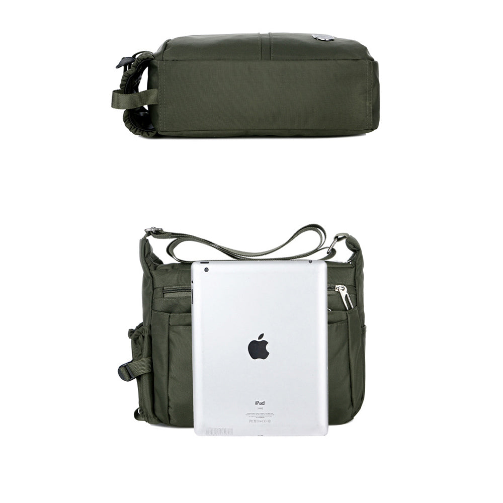 Water-Resistant Messenger Bag for Men Lightweight Travel Crossbody Sling Bag-Green