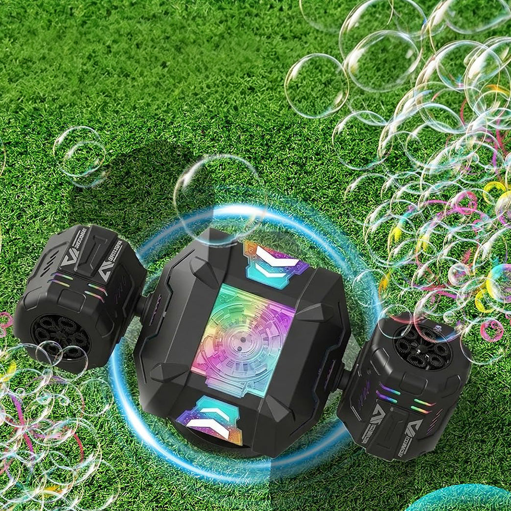Rechargeable Bubble Machine with RGB Lights - Black