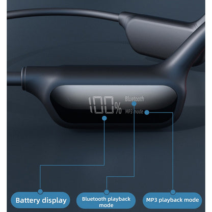 Wireless Bone Conduction Headphones Swimming Sports Bluetooth Headset-Black