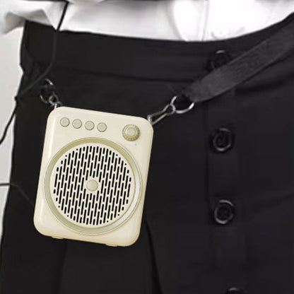 Portable Bluetooth Voice Amplifier Rechargeable Speaker with Wired Microphone Beige