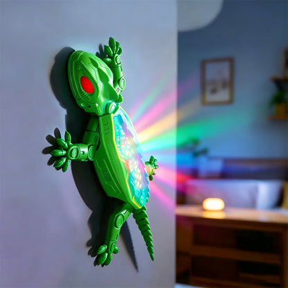 Remote Control Wall Climbing Gecko Toy with LED Lights - Green