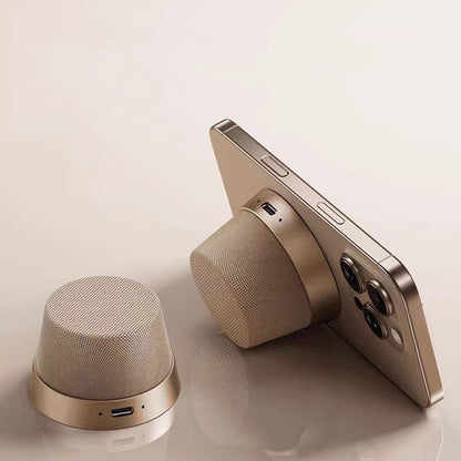 2-in-1 Portable Bluetooth Speaker and Phone Stand Gift for Birthday Christmas Rose Gold