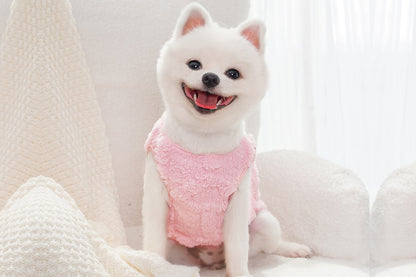 Sherpa Fleece Dog Jumper Sweater with D-Ring for Small Dogs Chihuahua Yorkshire -Pink