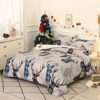Christmas Pattern Bedding Set Xmas Style Duvet Cover Pillowcase  Home Decor Style 2