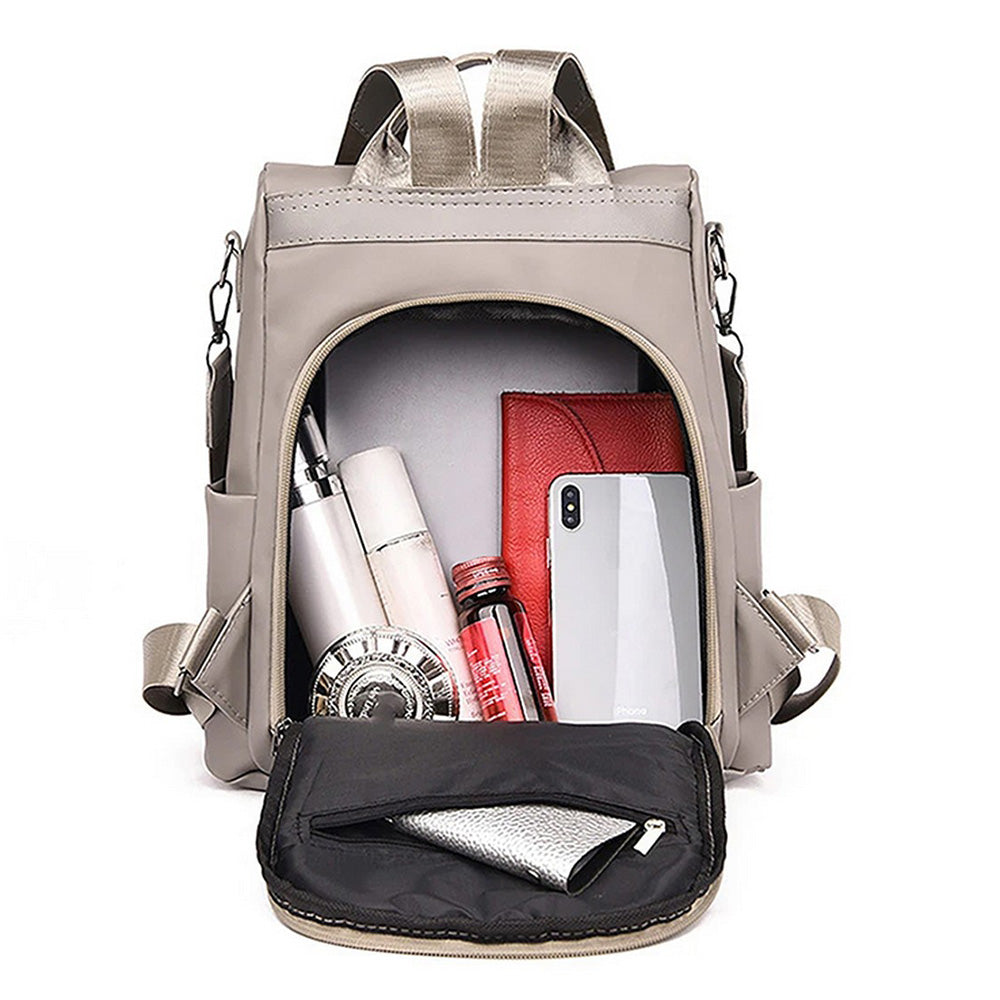 Large Capacity Anti-theft Backpack Multifunctional Travel Bag Khaki
