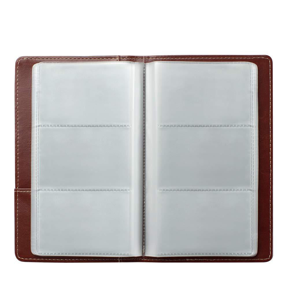 120-Slot Capacity Business Card Holder Album-Reddish Brown