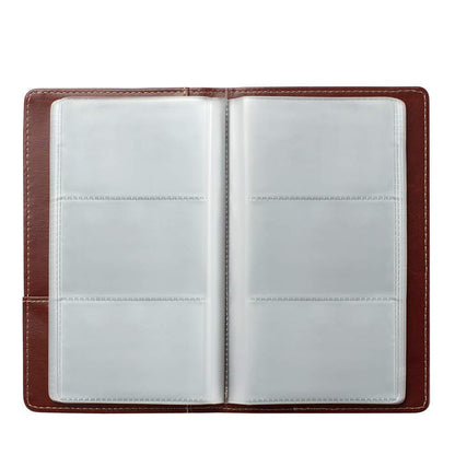120-Slot Capacity Business Card Holder Album-Reddish Brown