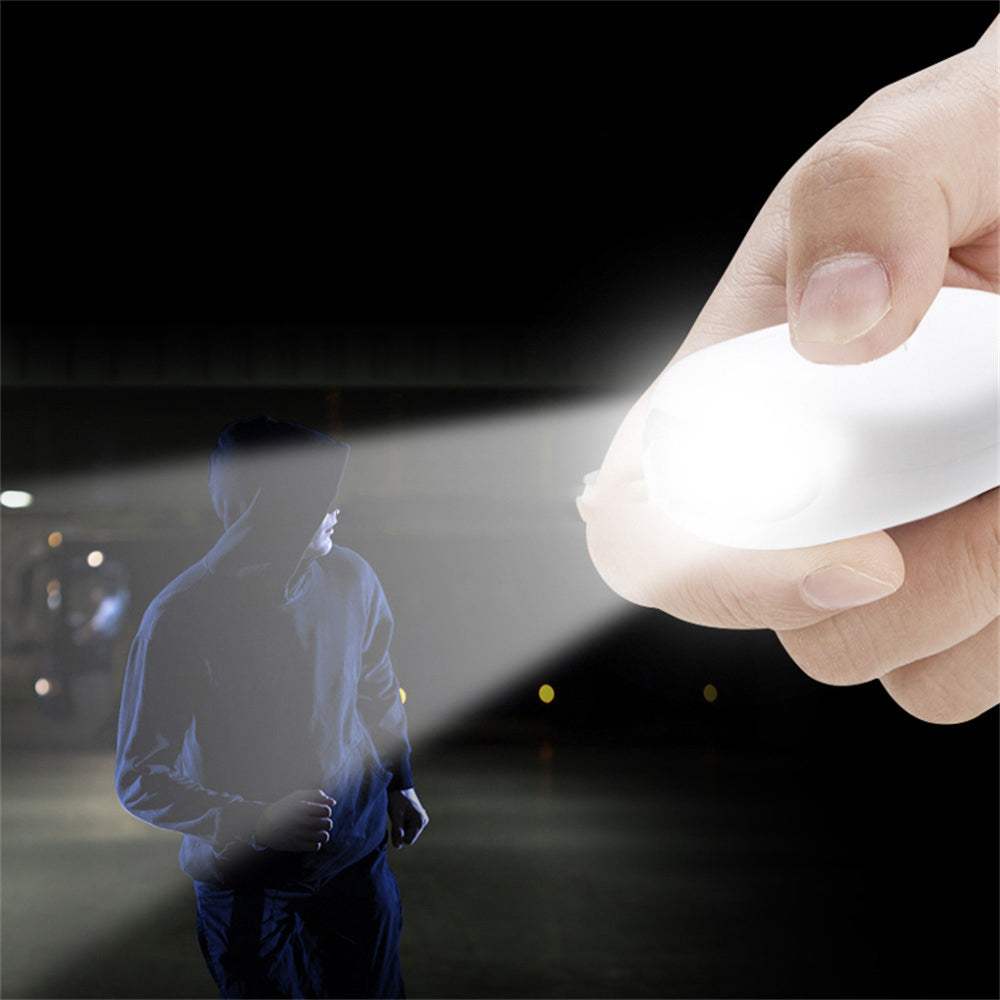 130dB Personal Security Alarm Anti-attack Rechargeable Emergency Keychain Alarm Torch White