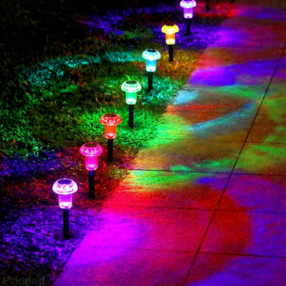 4 Piece Solar Mushroom Rhinestone Ground Stake Lights - Mixed Color