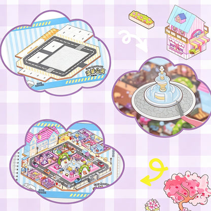 3D Reusable Sticker Scene Book with 10 Themes  - Blue