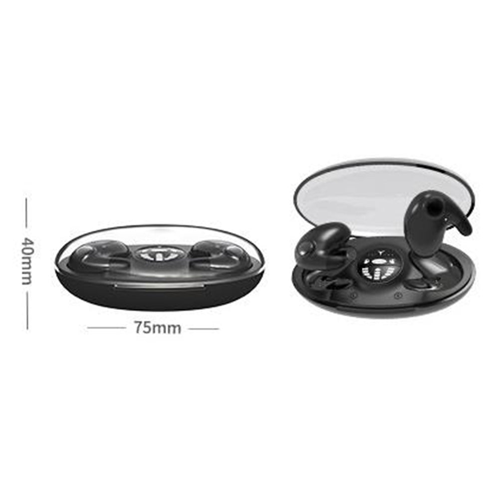 Invisible Sleep Earphone Wireless Bluetooth 5.3 Headphones Hidden Earbuds with Charging Case Black