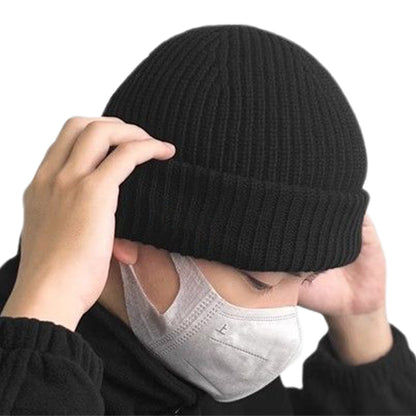 2-in-1 Balaclava Ski Mask Winter Warm Beanie Hat for Men Women Black