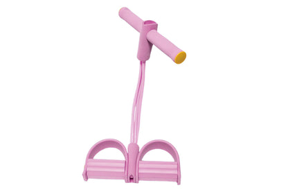 6 Tube Foot Pedal Resistance Band Ankle Puller Fitness Rope Pink