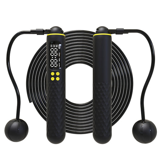 Smart Digital Jump Rope Set Accurately Skipping Rope Weighted Exercise Rope for Fitness Training Black