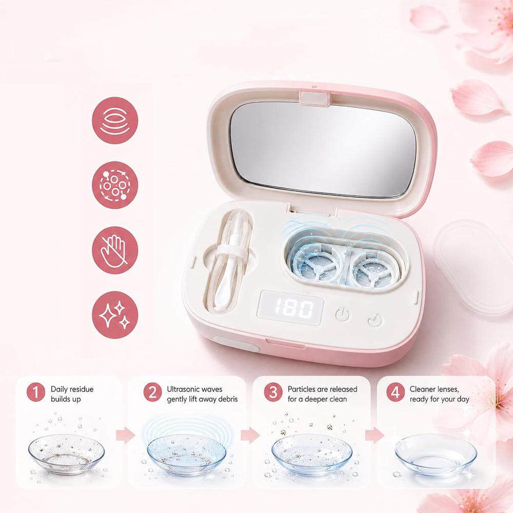 Ultrasonic Contact Lens Cleaner - Pink