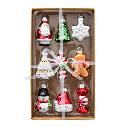 Glass Painted Christmas Ornaments Christmas Tree Hanging Decorations-Style 1