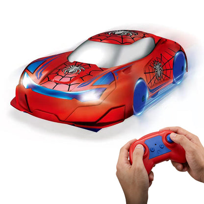 2.4G Dual-Sided Wall Climbing Remote Control Stunt Car with LED Lights - Blue