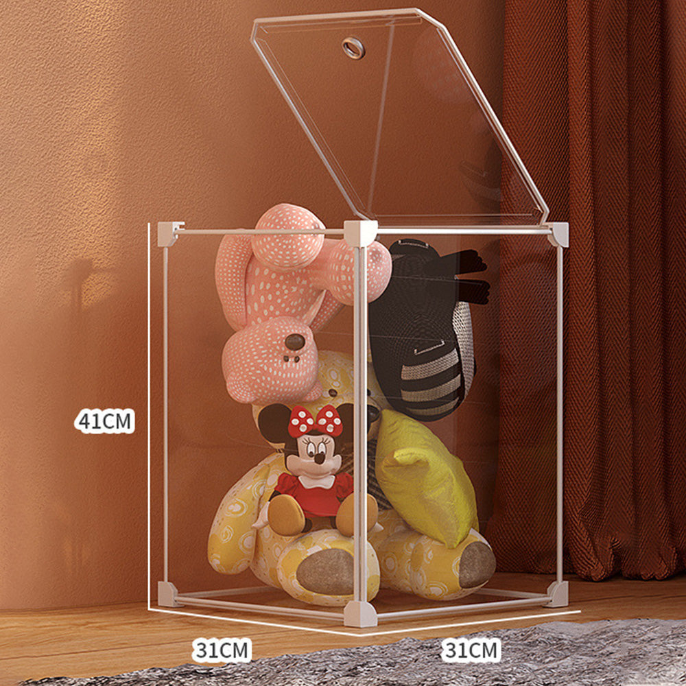 1-Layer Clear Plush Toys Organizer Bag Closet Storage Ideas for Dolls Teddies Figures