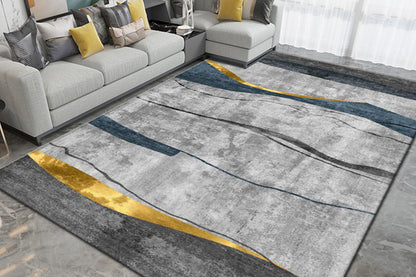 Large Floor Carpet Mat Outdoor Patio Flooring Over Grass Rug Anti-Slip for Bathroom -Curved Lines