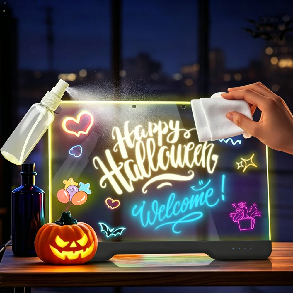 Rechargeable LED Drawing Board with 7 Light Modes - Black