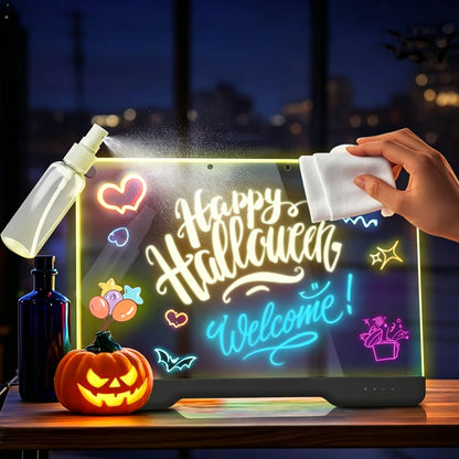 Rechargeable LED Drawing Board with 7 Light Modes - Black