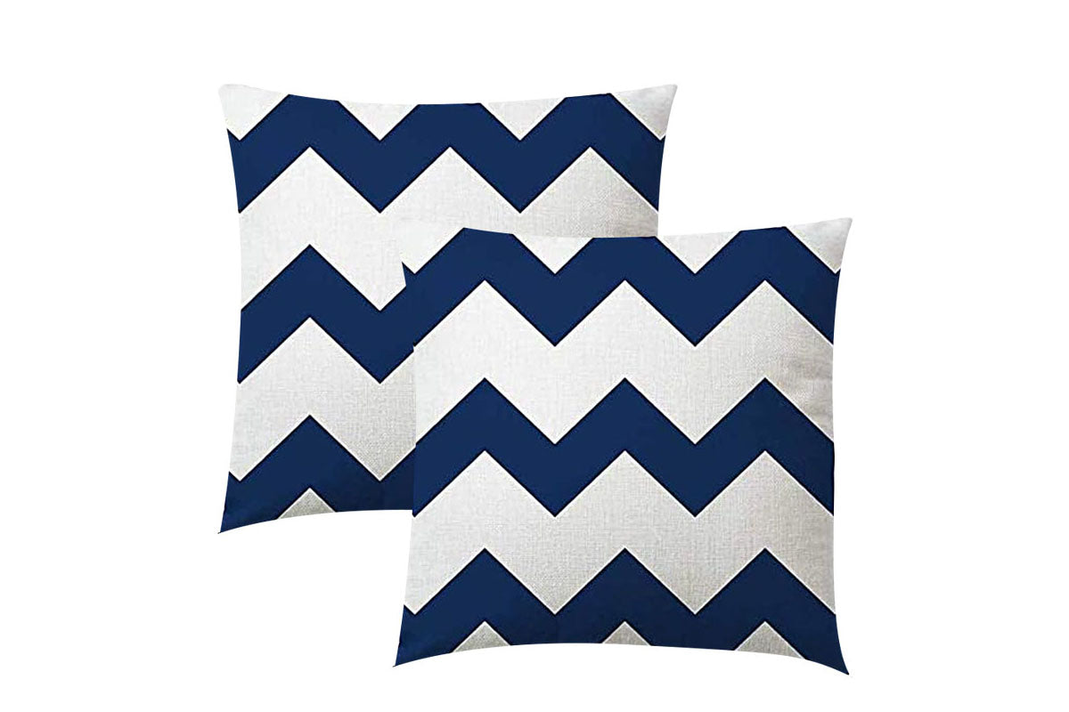 2Pcs 45X45CM Art Linen Square Geometric Design Throw Pillow Case Home Decor Cushion Cover-ST1