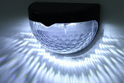 4Pcs Solar Fence Lights Outdoor Solar Deck Lights Solar Step Lights -White and Cold Ligth