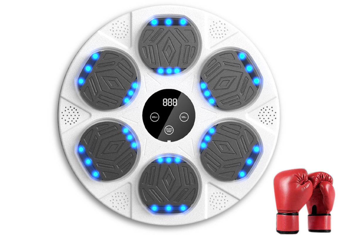 Electric Music Boxing Machine Bluetooth Boxing Training Wall Mount Machine-White