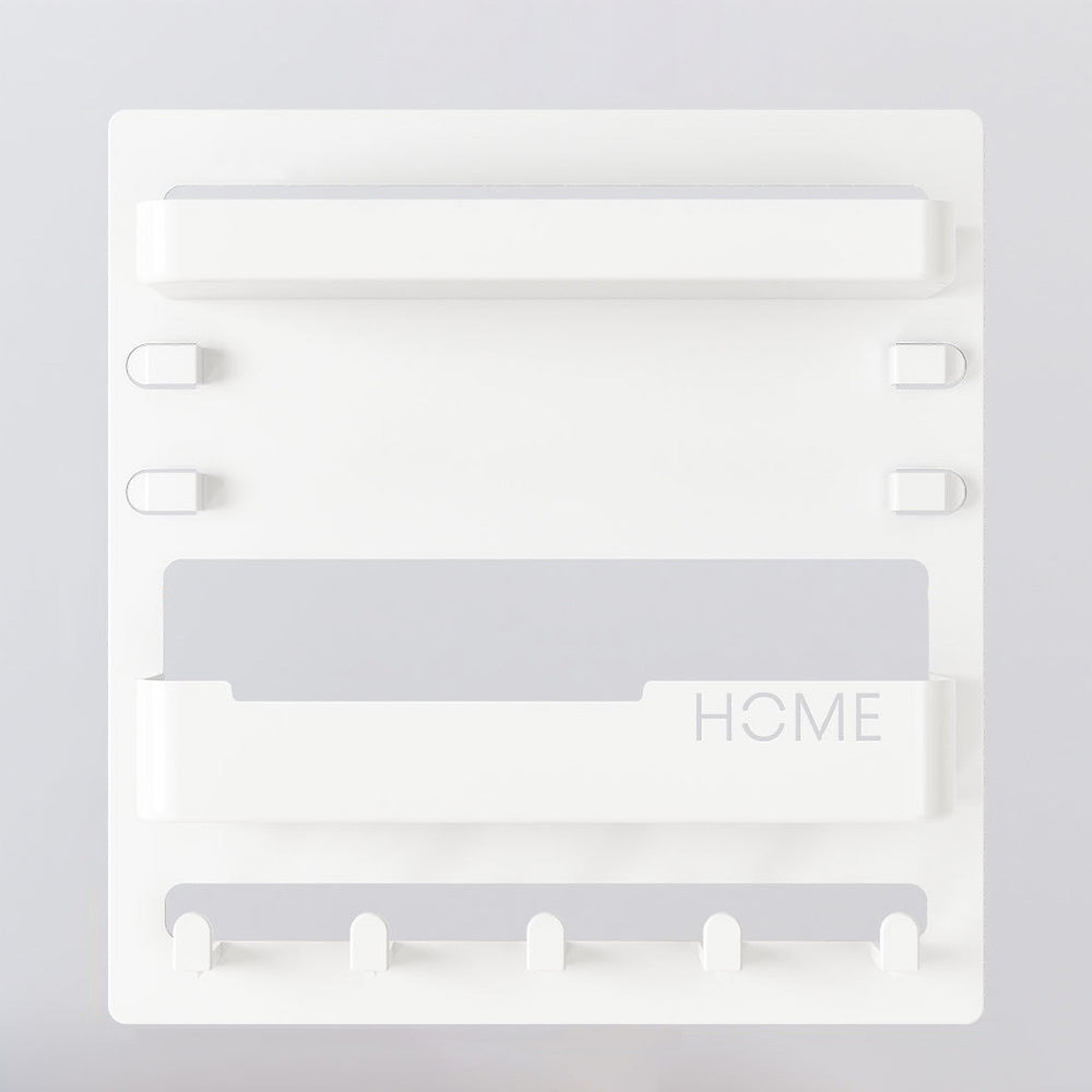 Bedside Shelf Accessories Organizer Wall Mount Self Stick On Cool Stuff for Bedroom Storage and Organization-White
