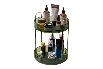 For Vanity 360 Degree Rotating Makeup Organizer Large Capacity Make Up Shelf-Coffee
