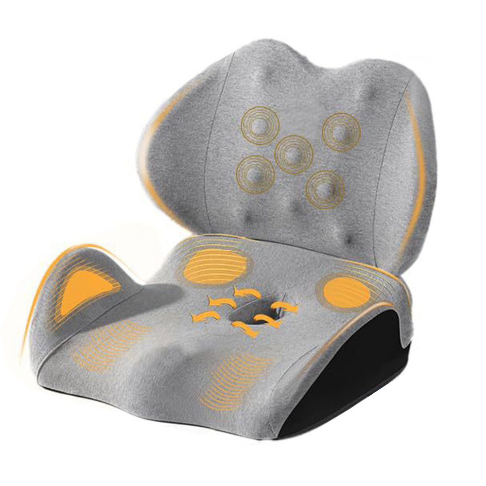 Memory Foam Seat Cushion Lumbar Support Pillow Chair Pad for Office Car-Grey