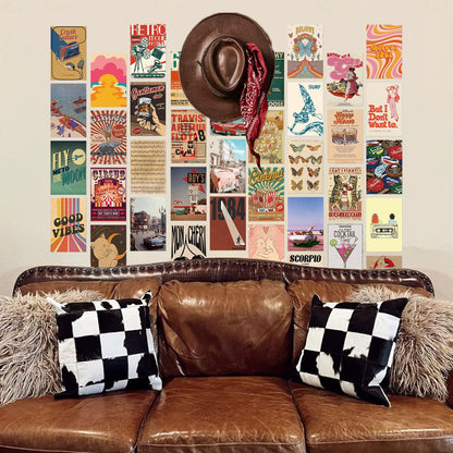 Set of 50Pcs Y2k Retro Posters Aesthetic Wallpaper Downtown Girl Room Decor